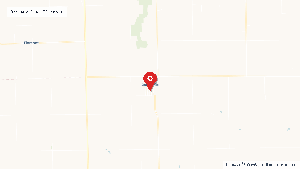 Street map of Baileyville, Illinois with location pin