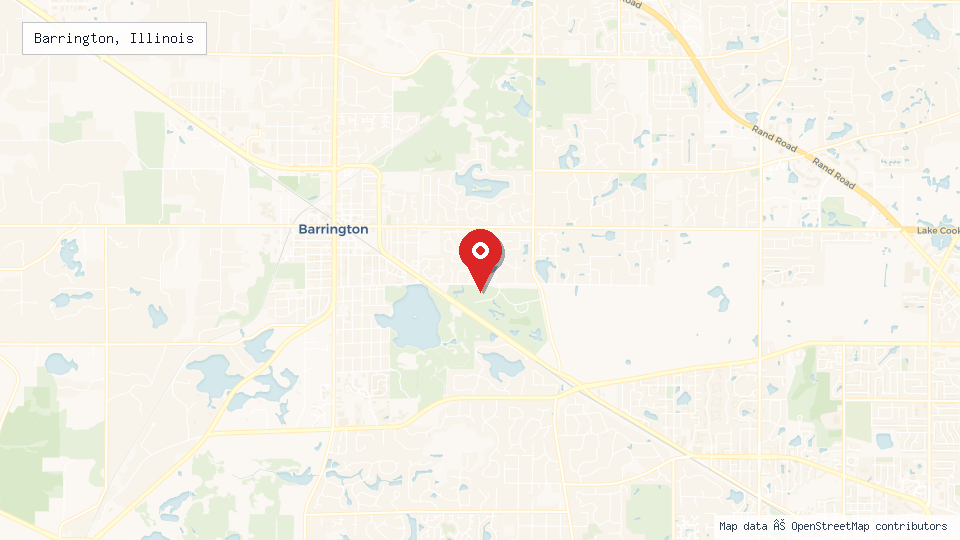 Street map of Barrington, Illinois with location pin