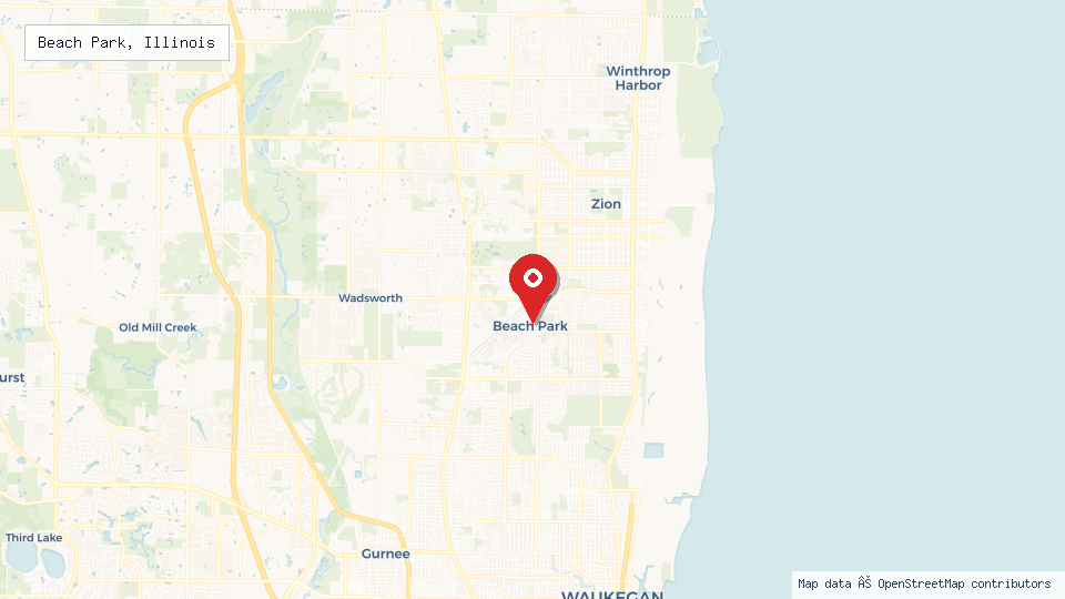 Street map of Beach Park, Illinois with location pin
