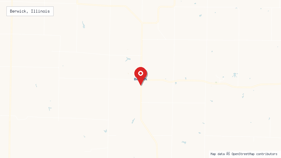 Street map of Berwick, Illinois with location pin