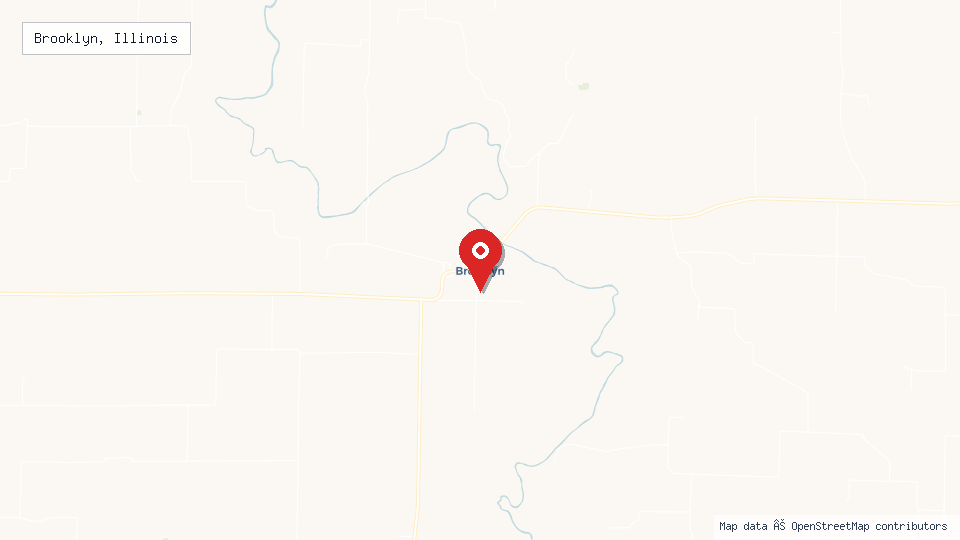 Street map of Brooklyn, Illinois with location pin