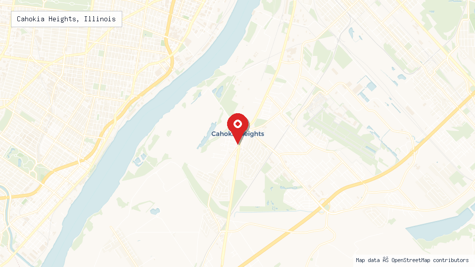 Street map of Cahokia Heights, Illinois with location pin