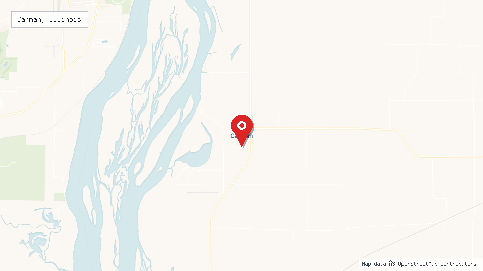 Street map of Carman, Illinois with location pin