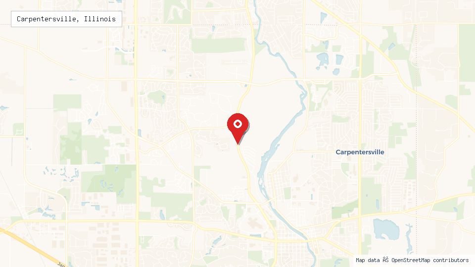 Street map of Carpentersville, Illinois with location pin