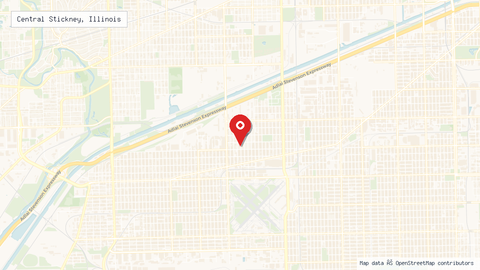 Street map of Central Stickney, Illinois with location pin