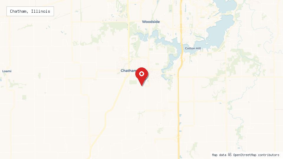 Street map of Chatham, Illinois with location pin