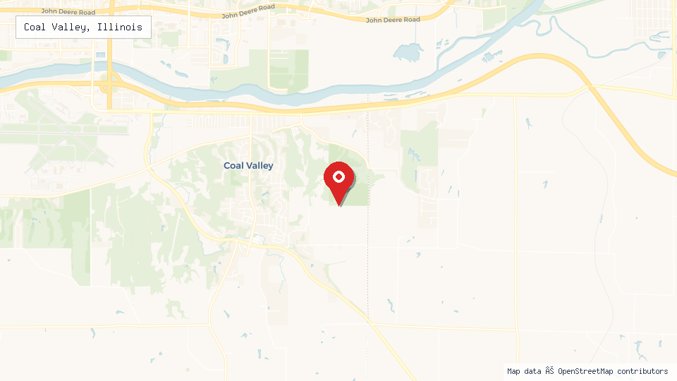 Street map of Coal Valley, Illinois with location pin