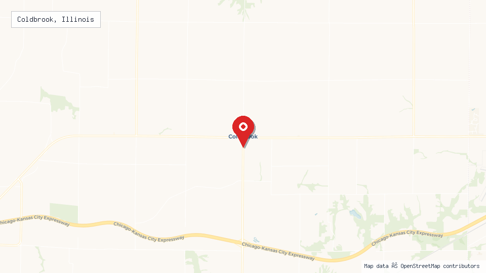 Street map of Coldbrook, Illinois with location pin