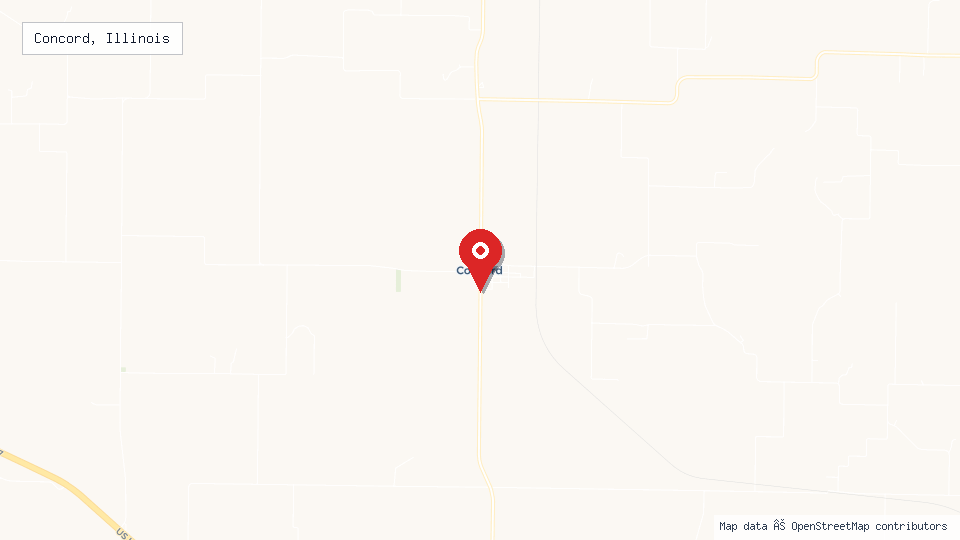 Street map of Concord, Illinois with location pin