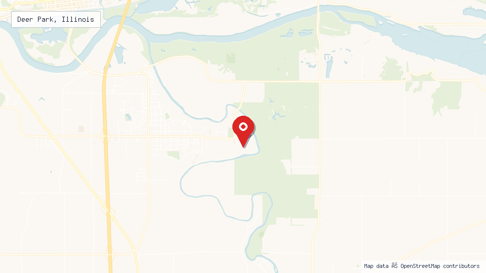 Street map of Deer Park, Illinois with location pin