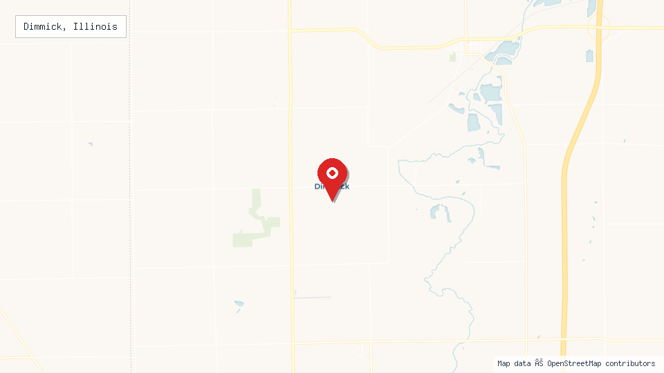 Street map of Dimmick, Illinois with location pin
