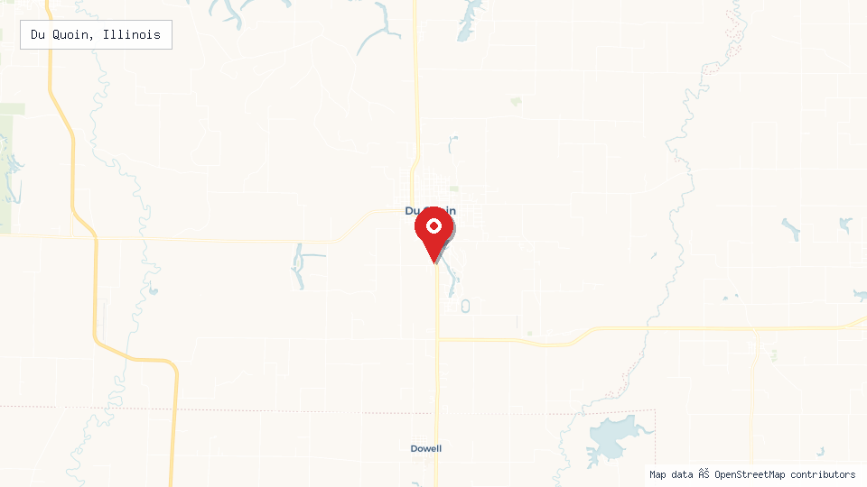 Street map of Du Quoin, Illinois with location pin