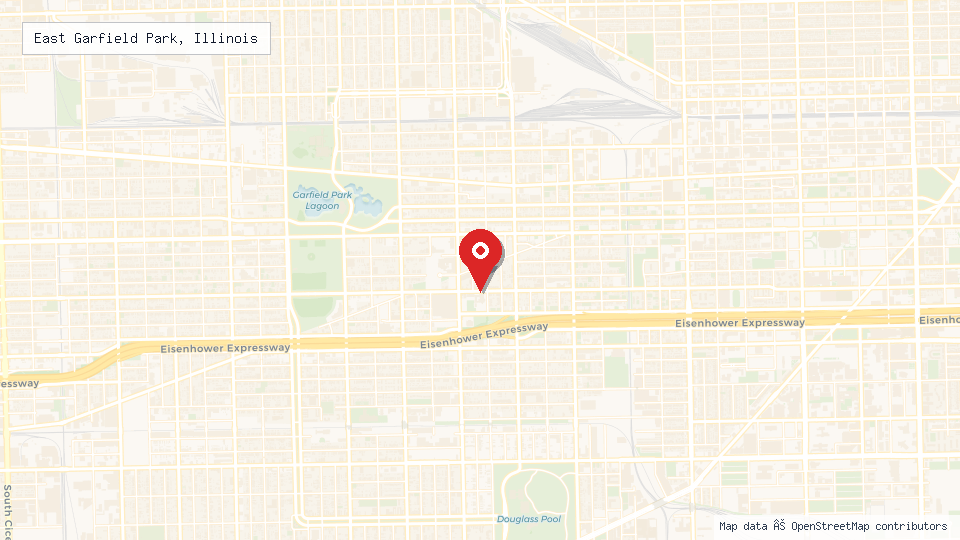 Street map of East Garfield Park, Illinois with location pin