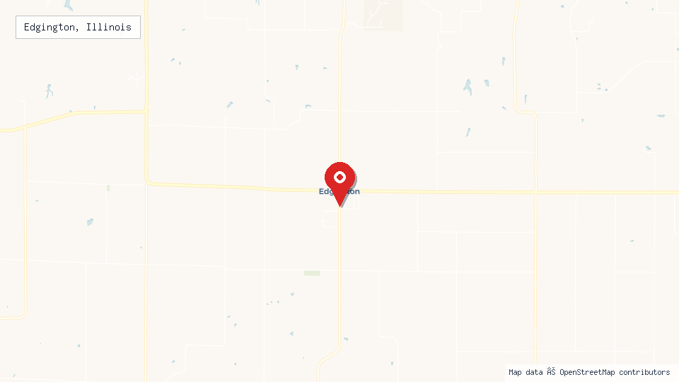 Street map of Edgington, Illinois with location pin