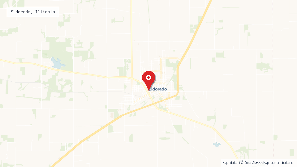 Street map of Eldorado, Illinois with location pin