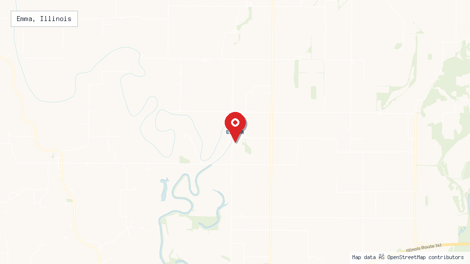 Street map of Emma, Illinois with location pin