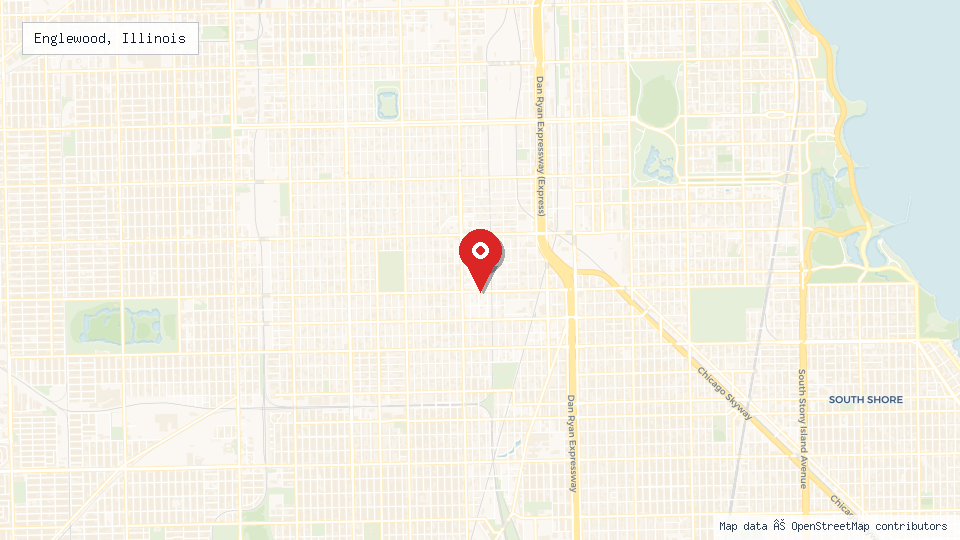 Street map of Englewood, Illinois with location pin