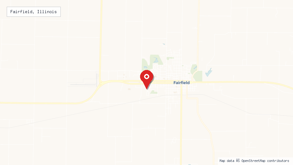 Street map of Fairfield, Illinois with location pin