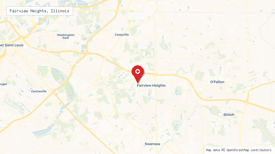 Street map of Fairview Heights, Illinois with location pin