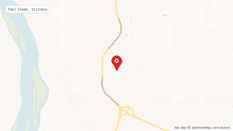 Street map of Fall Creek, Illinois with location pin