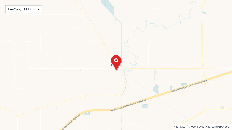 Street map of Fenton, Illinois with location pin