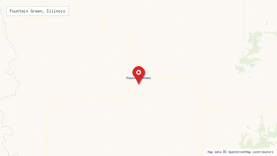 Street map of Fountain Green, Illinois with location pin