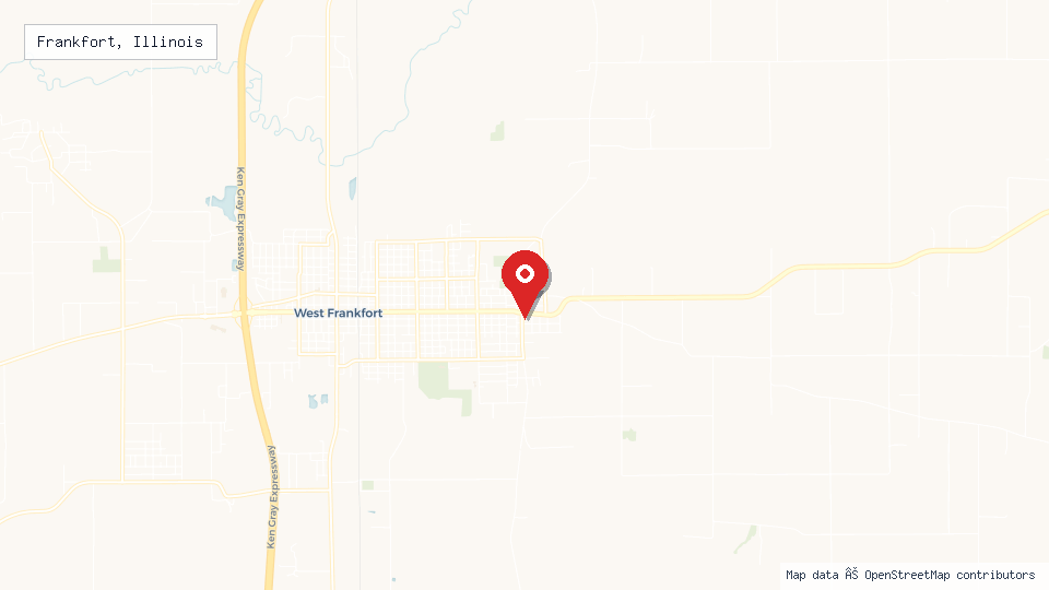 Street map of Frankfort, Illinois with location pin