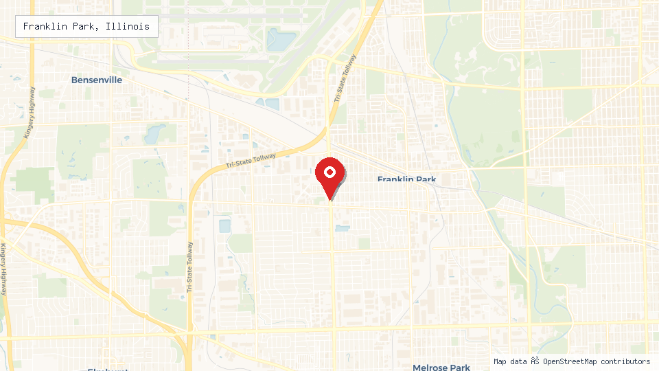 Street map of Franklin Park, Illinois with location pin