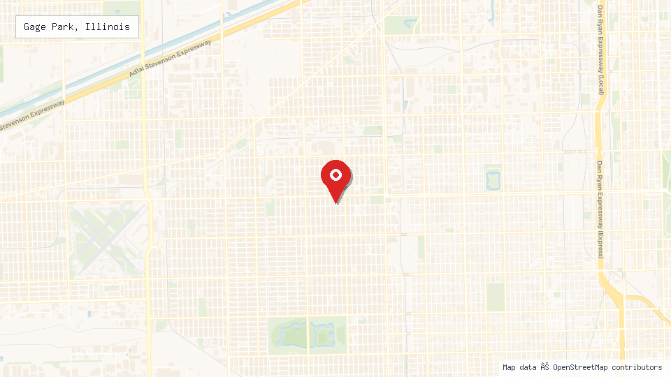 Street map of Gage Park, Illinois with location pin