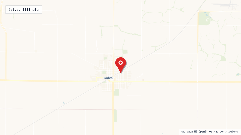 Street map of Galva, Illinois with location pin