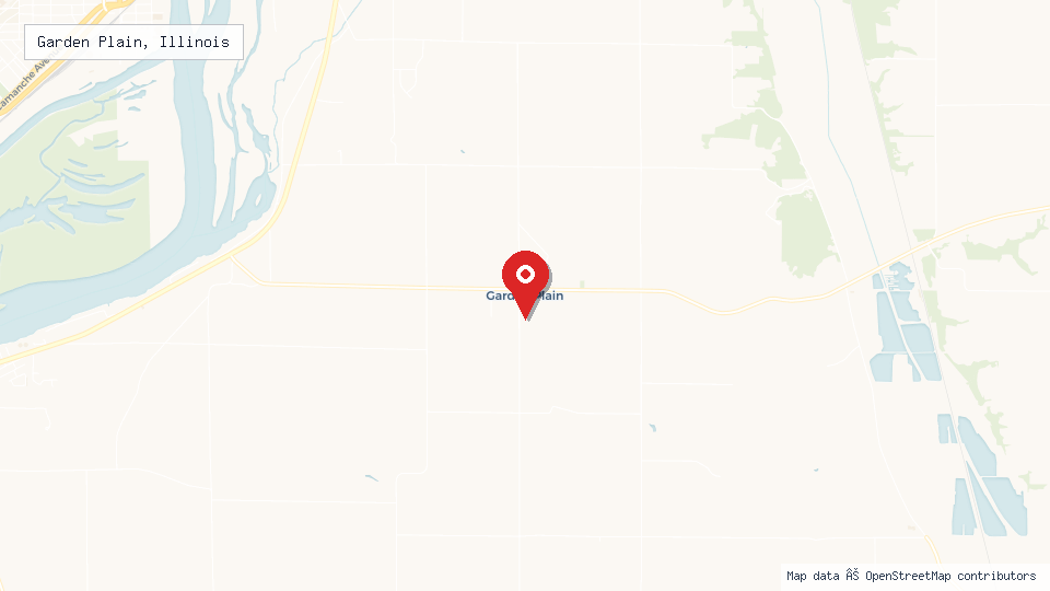 Street map of Garden Plain, Illinois with location pin