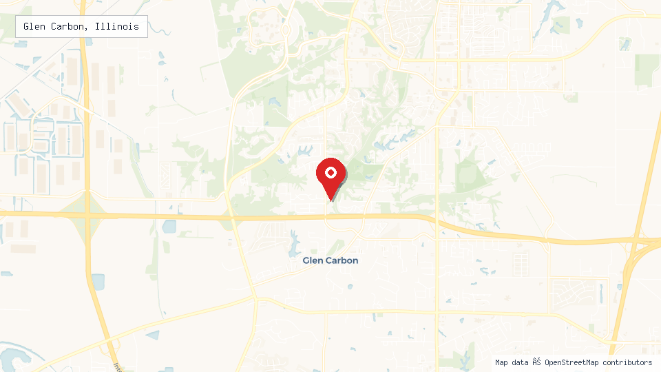Street map of Glen Carbon, Illinois with location pin