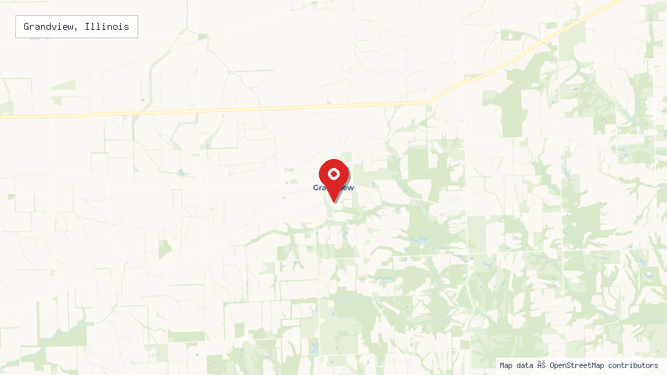 Street map of Grandview, Illinois with location pin