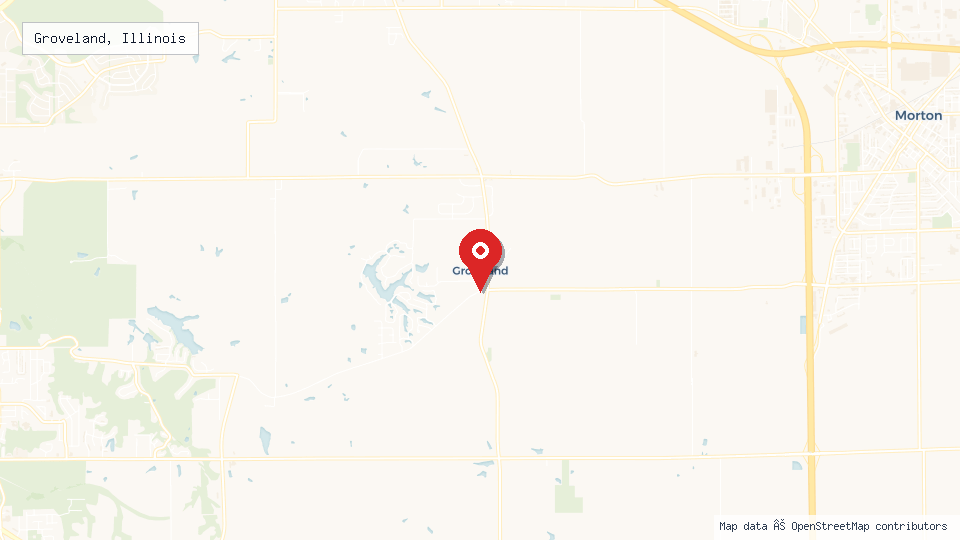 Street map of Groveland, Illinois with location pin