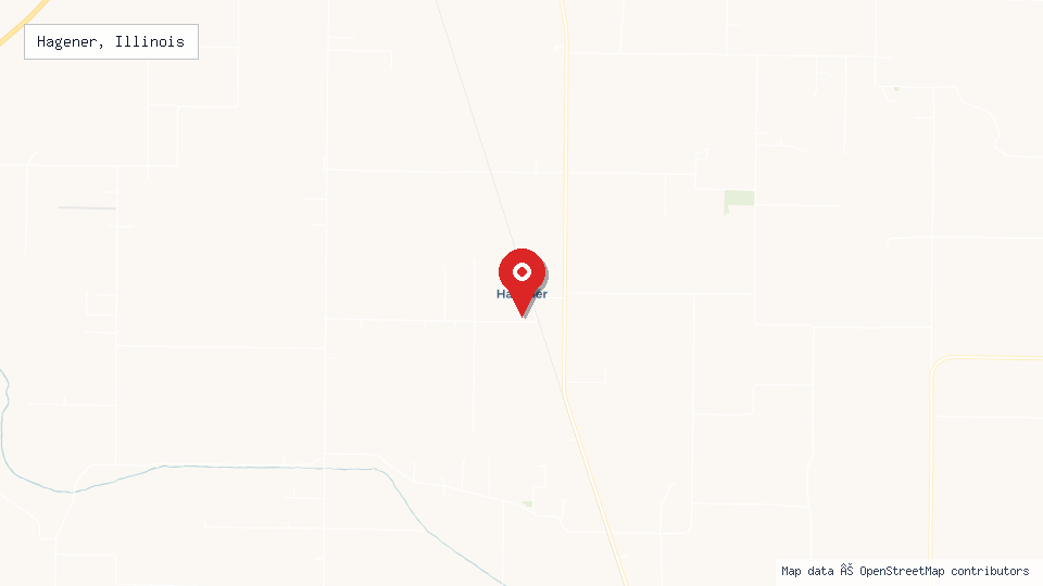 Street map of Hagener, Illinois with location pin