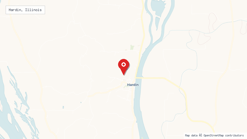 Street map of Hardin, Illinois with location pin