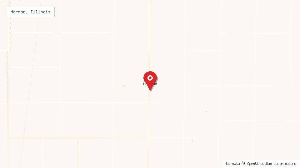 Street map of Harmon, Illinois with location pin