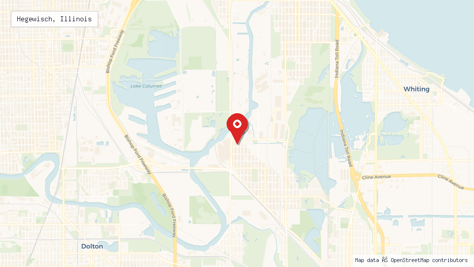 Street map of Hegewisch, Illinois with location pin