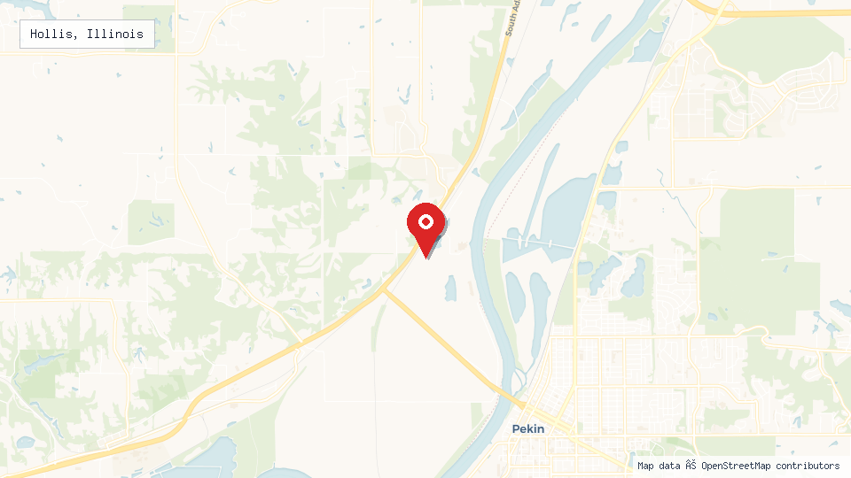 Street map of Hollis, Illinois with location pin