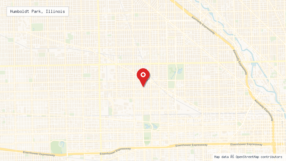 Street map of Humboldt Park, Illinois with location pin