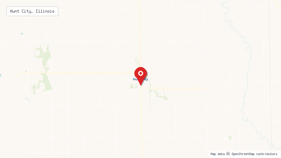 Street map of Hunt City, Illinois with location pin