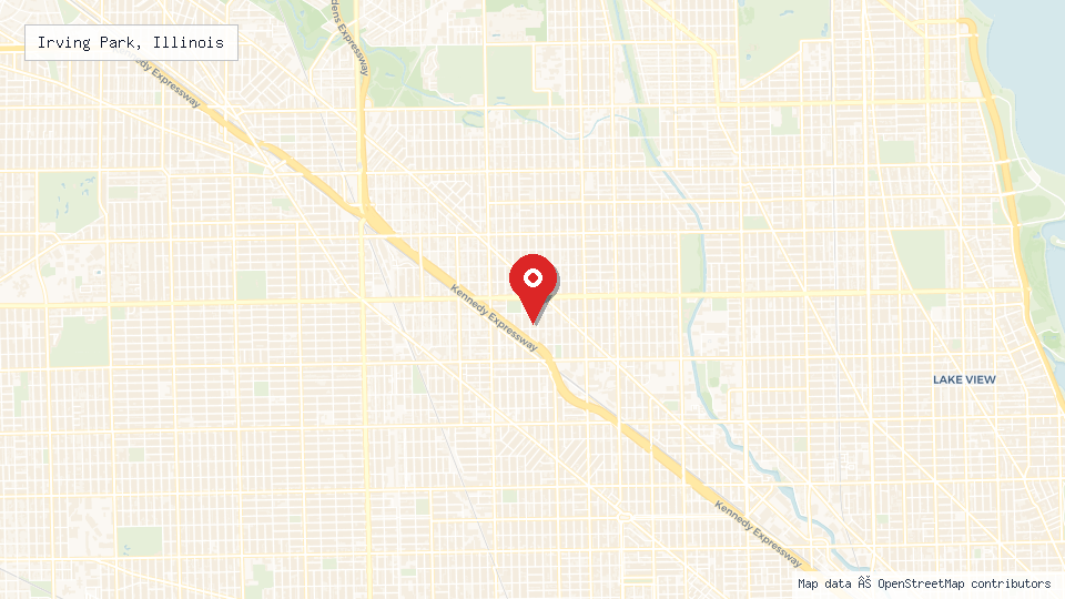 Street map of Irving Park, Illinois with location pin