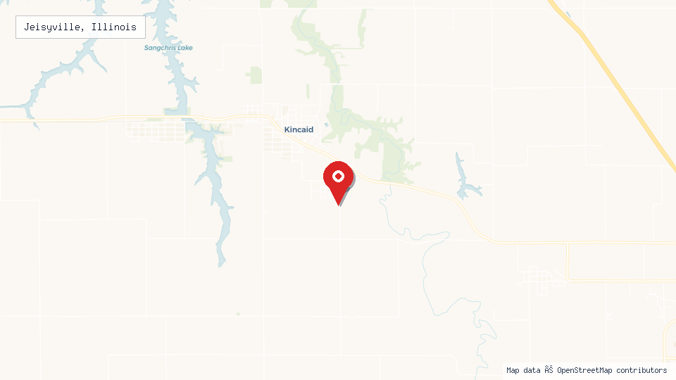 Street map of Jeisyville, Illinois with location pin
