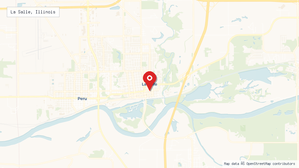 Street map of La Salle, Illinois with location pin