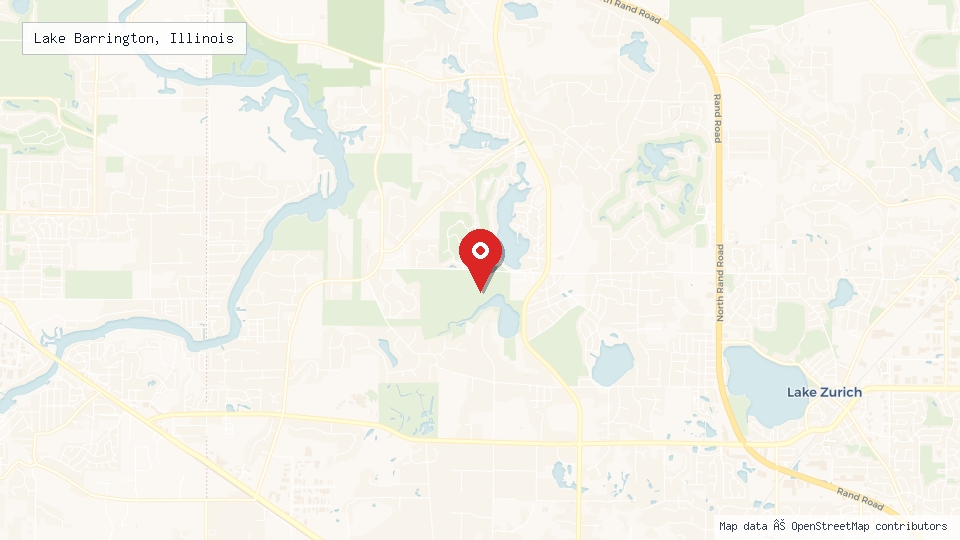 Street map of Lake Barrington, Illinois with location pin