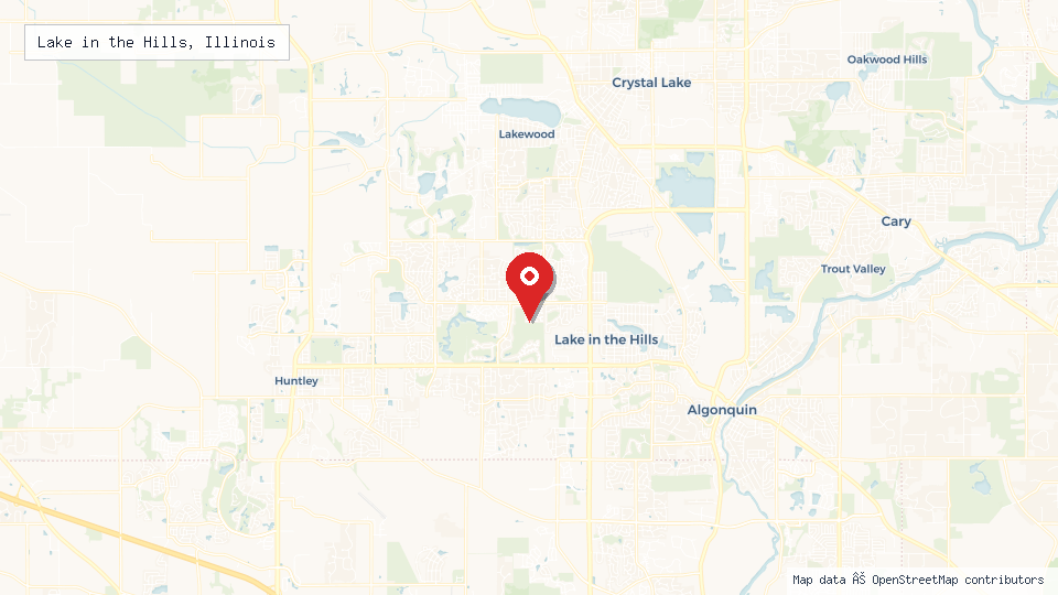 Street map of Lake in the Hills, Illinois with location pin