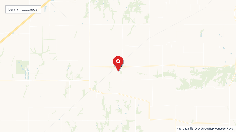 Street map of Lerna, Illinois with location pin