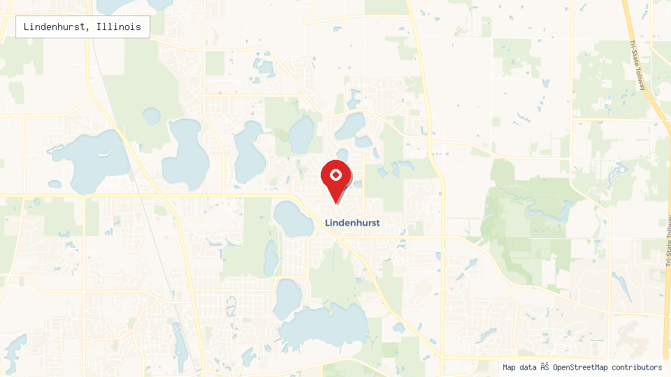Street map of Lindenhurst, Illinois with location pin