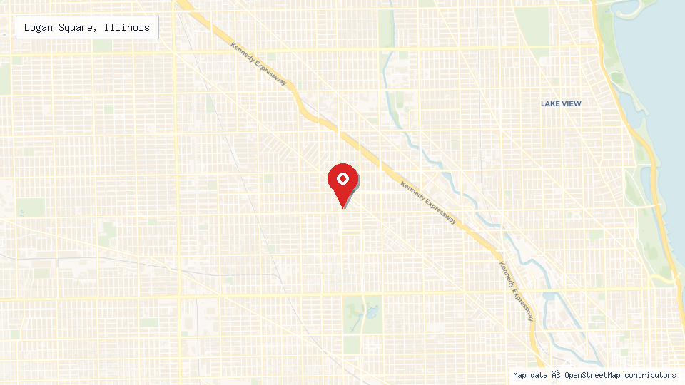 Street map of Logan Square, Illinois with location pin