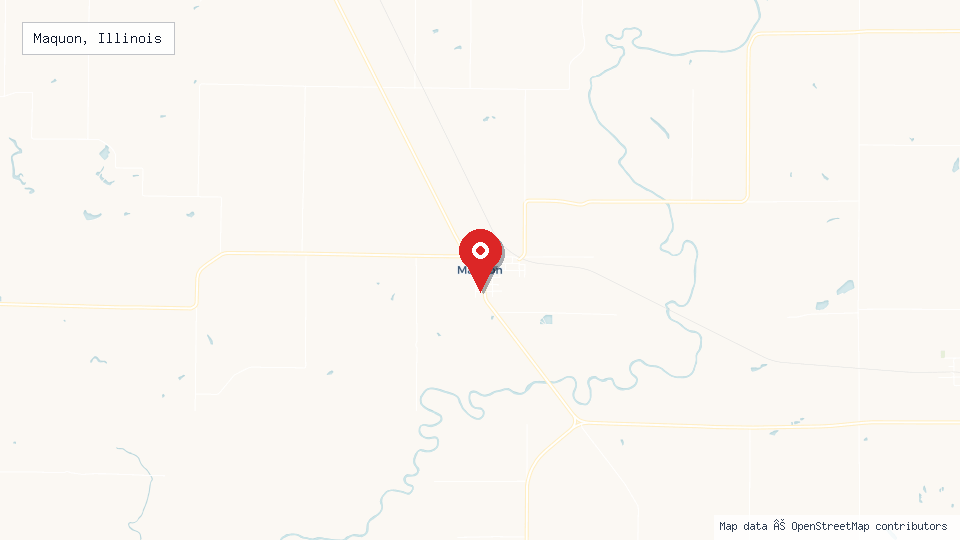 Street map of Maquon, Illinois with location pin